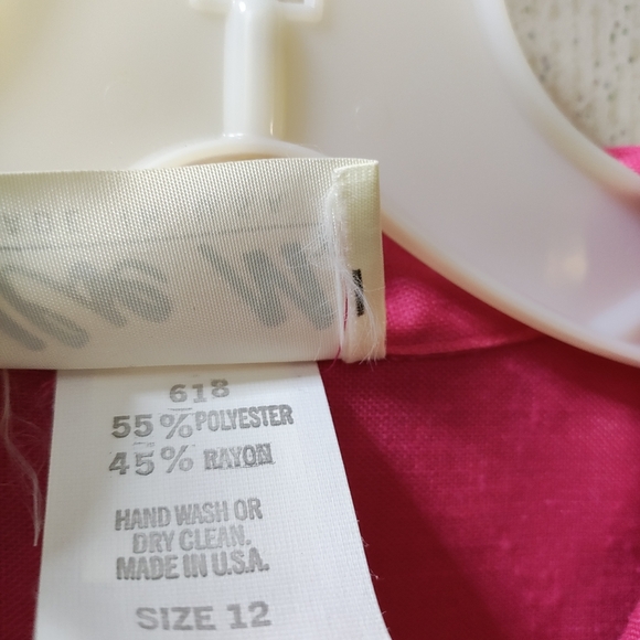 Vintage lese M. Maxi Length Dress 12 Hot Pink 80s Barbie Core Buttons Clean USA - Picture 3 of 10